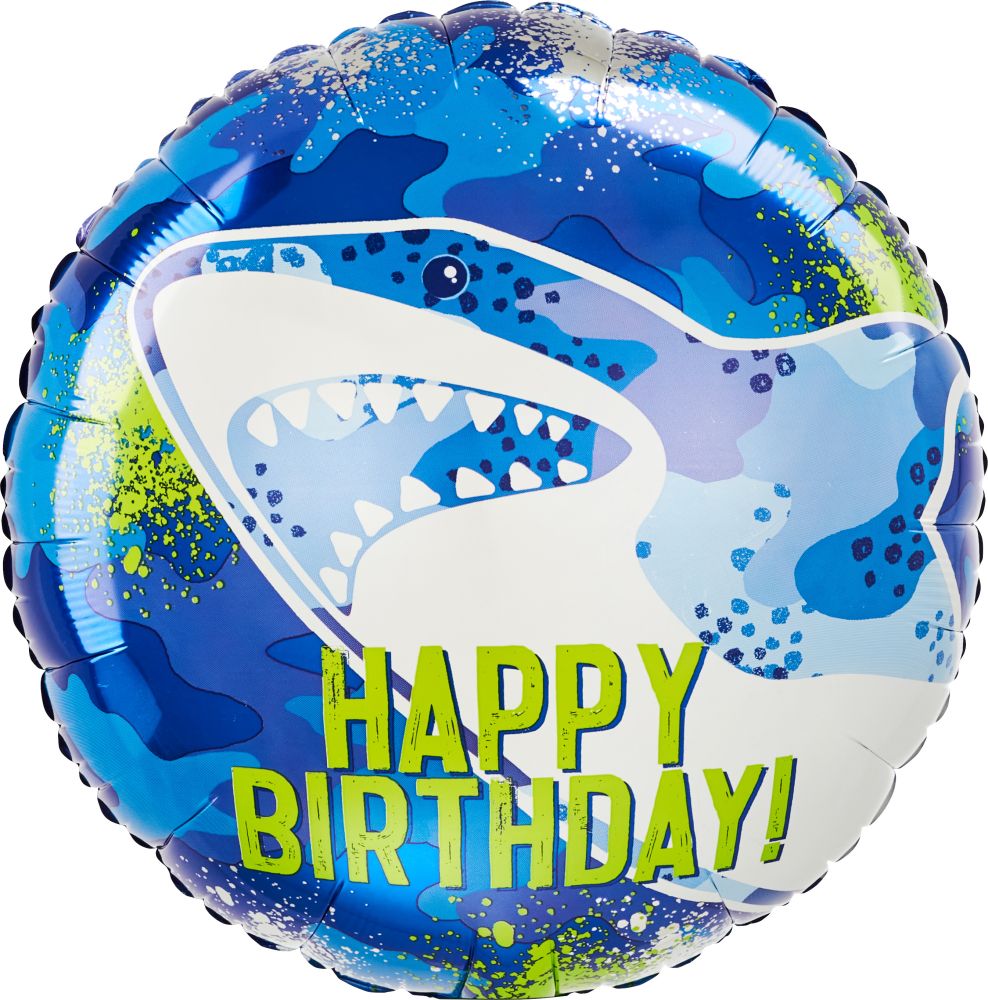 Medium Shark Foil w/ 6 Latex Balloons