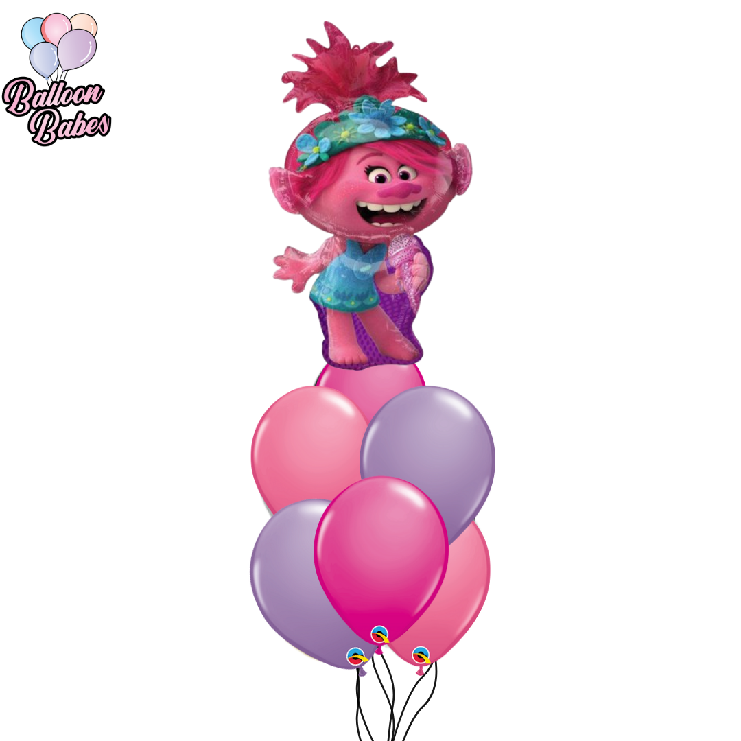 Poppy Trolls Balloon w/ 6 Latex Balloons