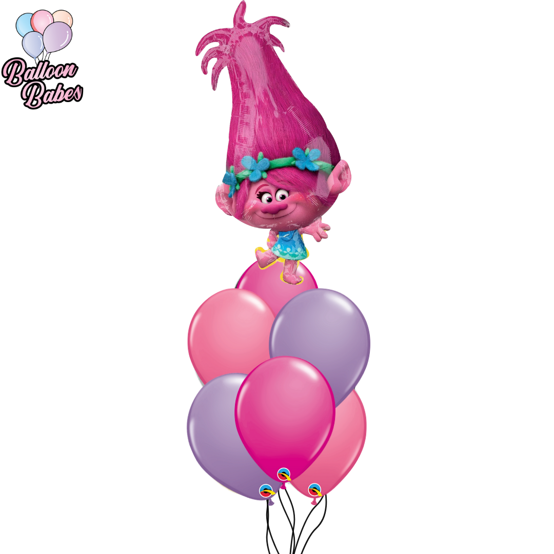 Poppy Trolls Balloon w/ 6 Latex Balloons