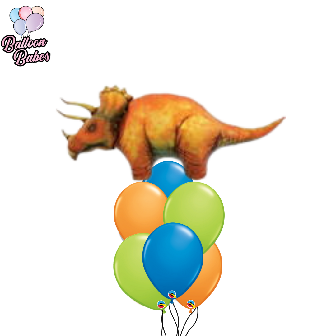 Dinosaur Triceratops Balloon w/ 6 Latex Balloons