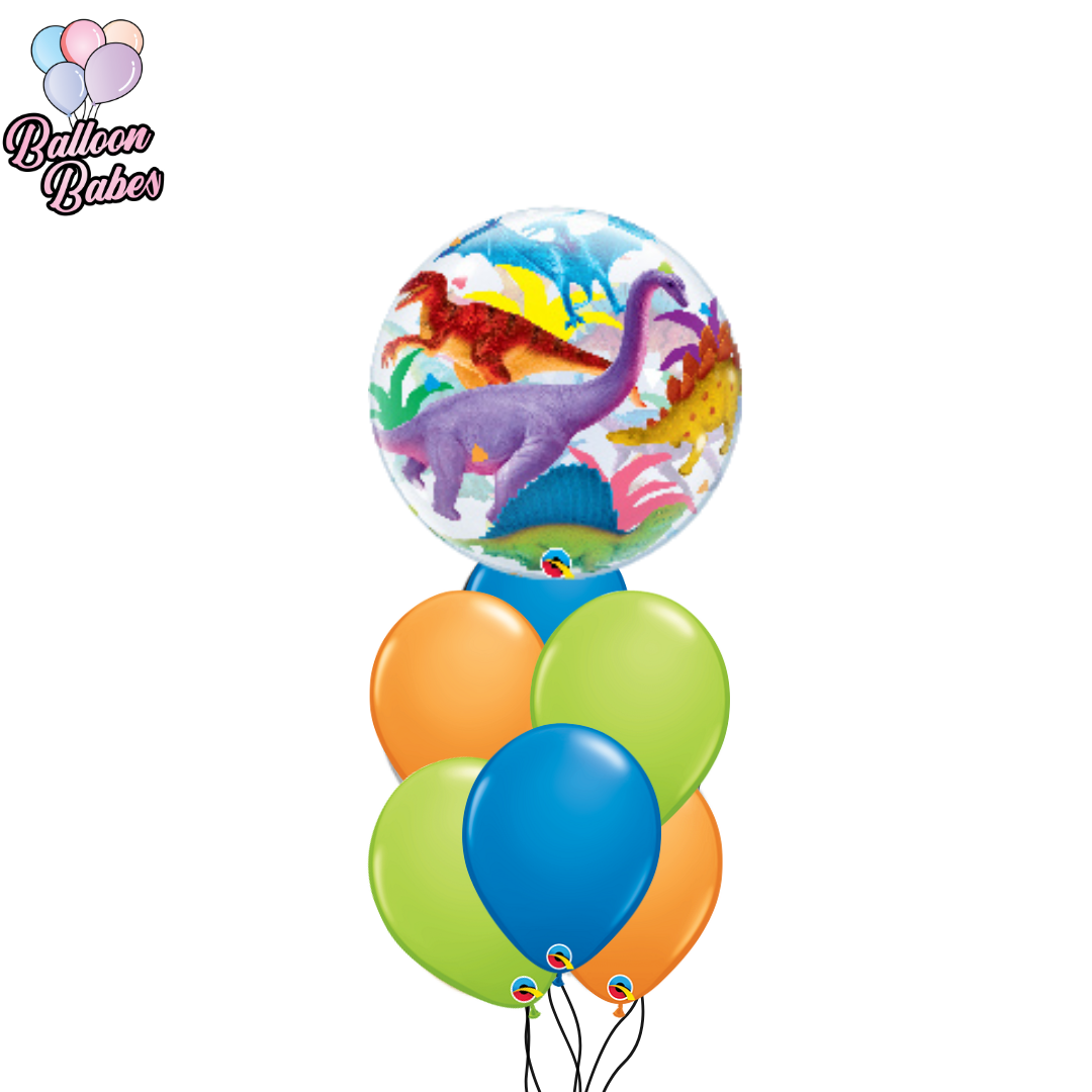 Large Dinosaur Bubble w/ 6 Latex Balloons