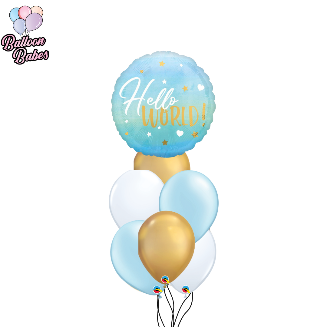 Baby Boy Balloon w/ 6 Latex Balloons-Baby