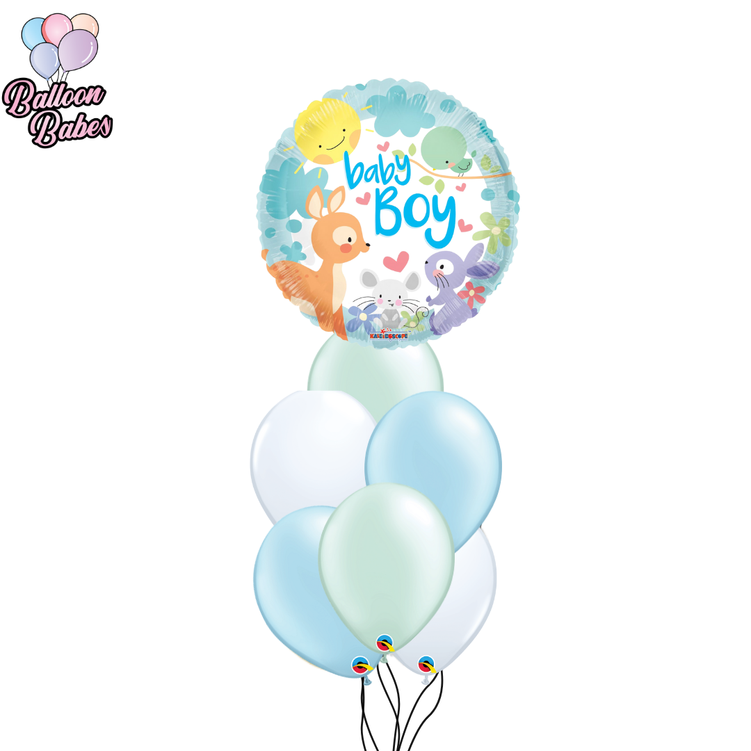 Baby Boy Balloon w/ 6 Latex Balloons-Baby