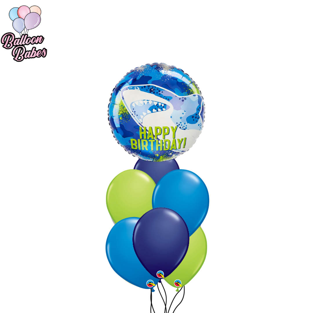 Shark Balloons w/ 6 Latex Balloons-Animal