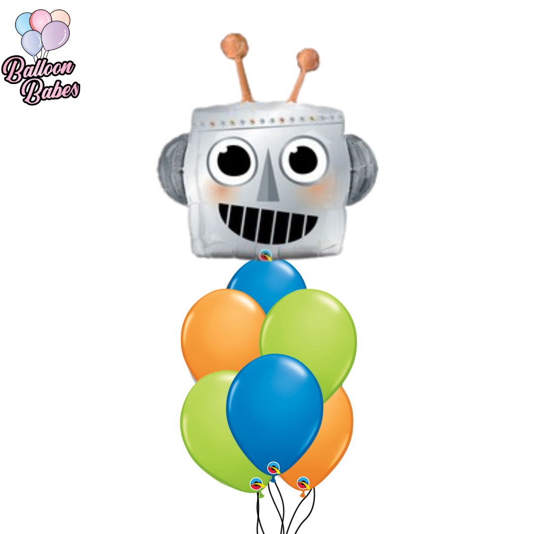 Robot Balloon w/ 6 Latex Balloons-Cartoon