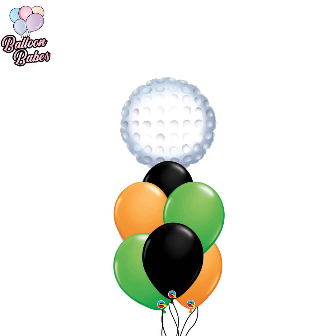 Gold Ball Balloon w/ 6 Latex Balloons-Sports