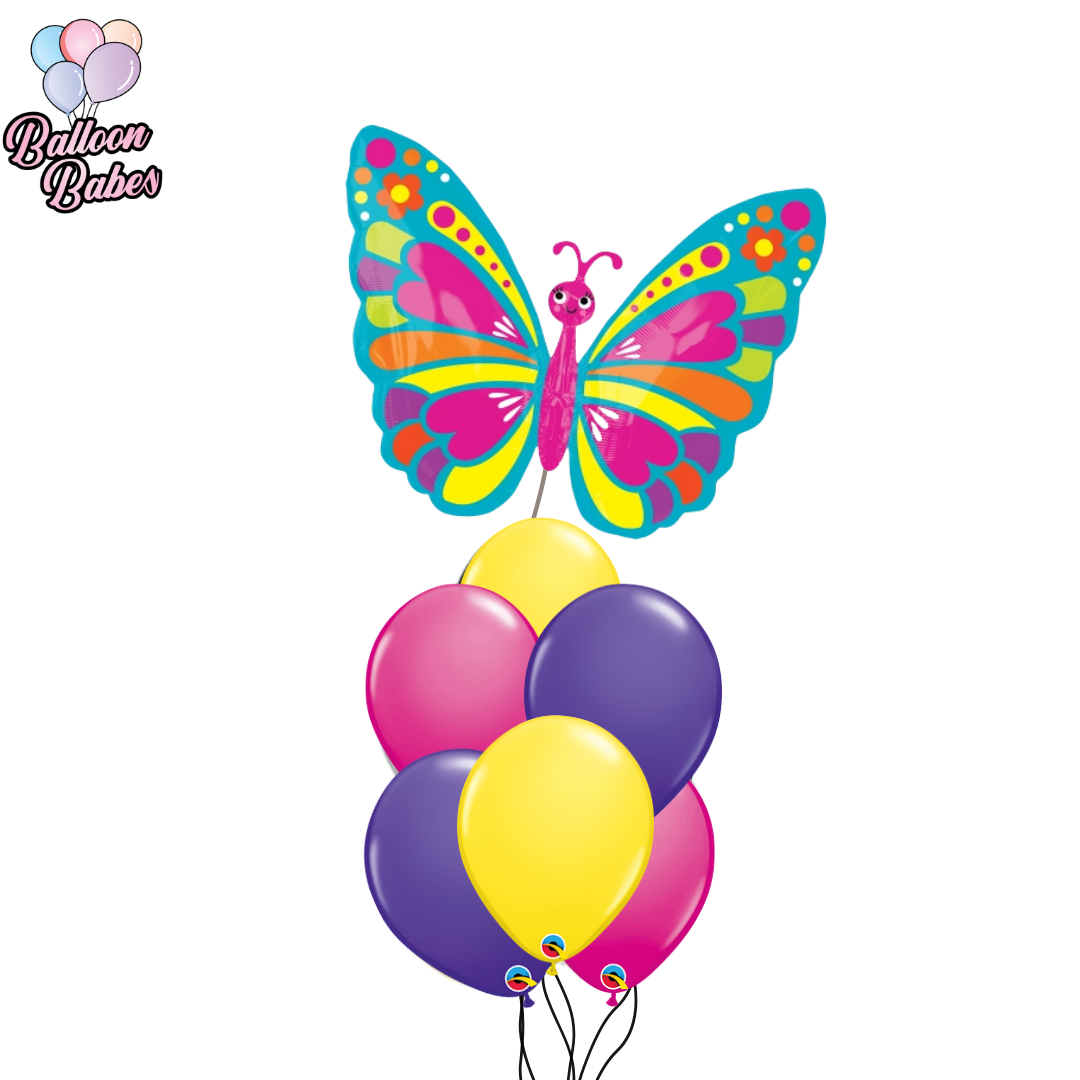 Butterfly Foil w/ 6 Latex Balloons