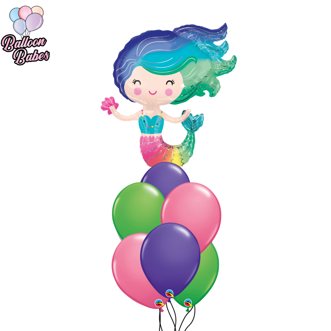 Mermaid Balloon w/ 6 Latex Balloons- Under the Sea
