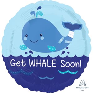 Medium Get Whale Soon Foil w/ 6 Latex Balloons
