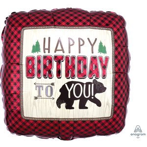 Medium Buffalo Plaid Foil w/ 6 Latex Balloons