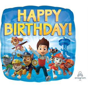 Medium Paw Patrol Happy Birthday Foil w/ 6 Latex Balloons