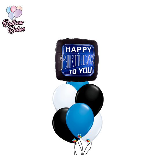 Happy Birthday Blue w/ 6 Latex Balloons