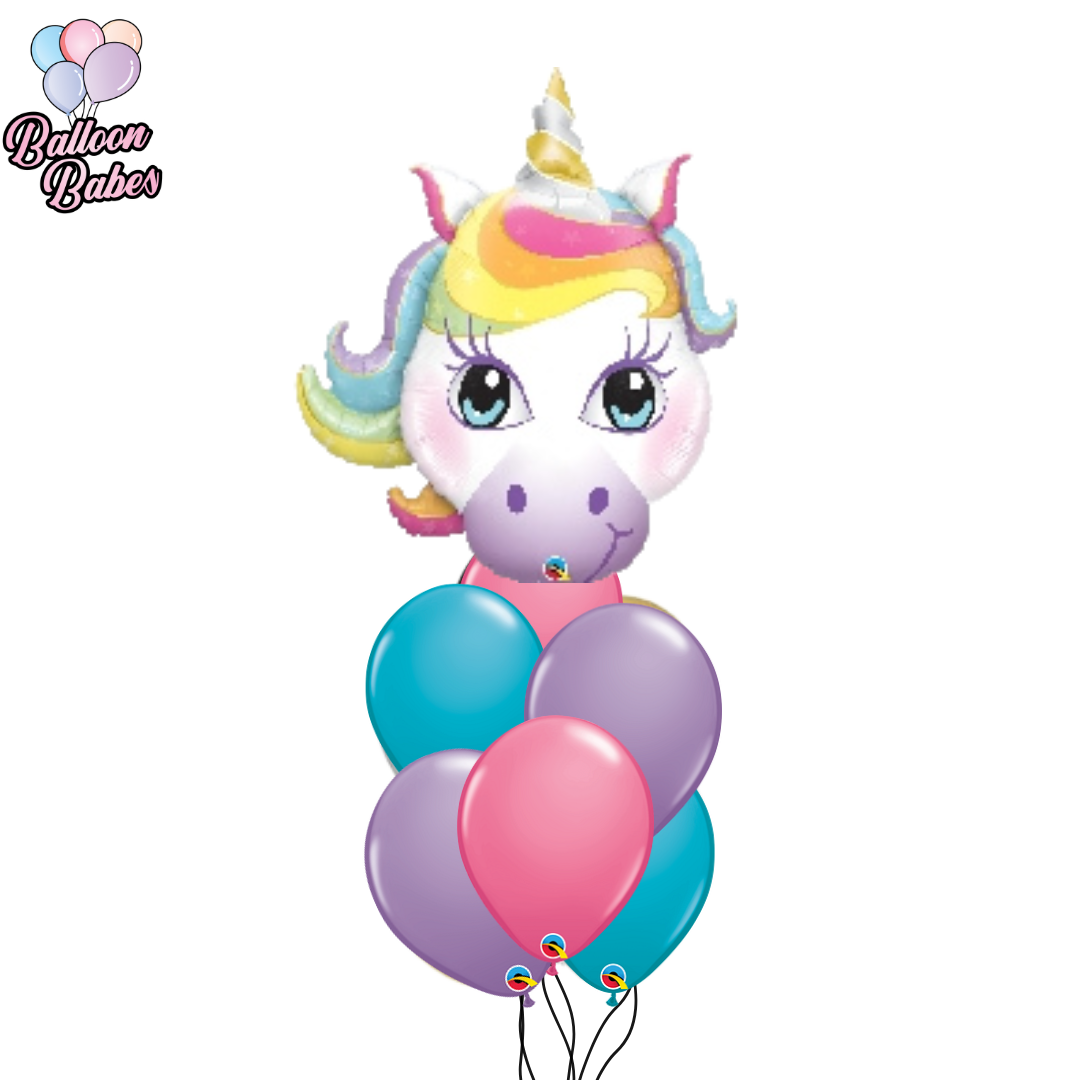 Jumbo Unicorn Head w/ 6 Latex Balloons
