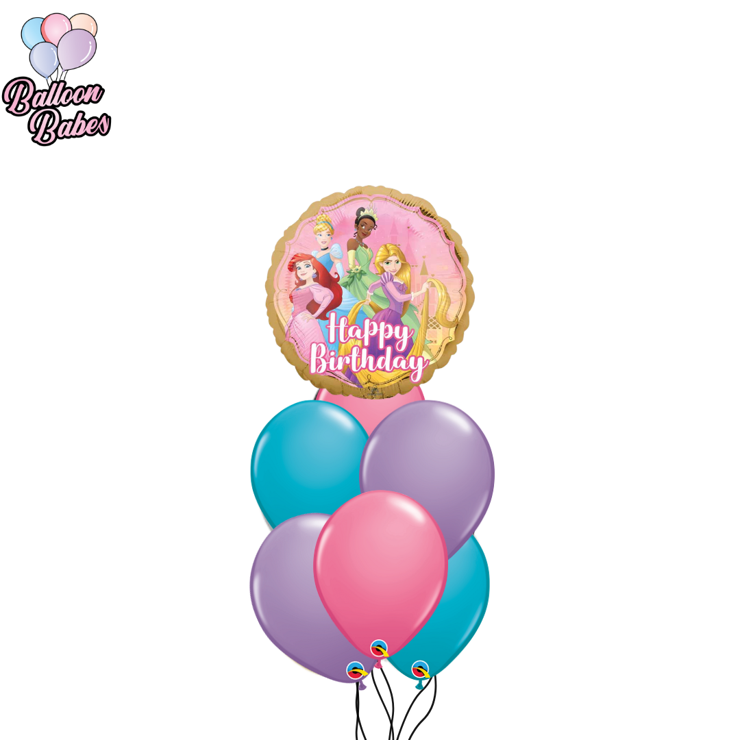 Happy Birthday Princess Balloon w/ 6 Latex Balloons Cartoon