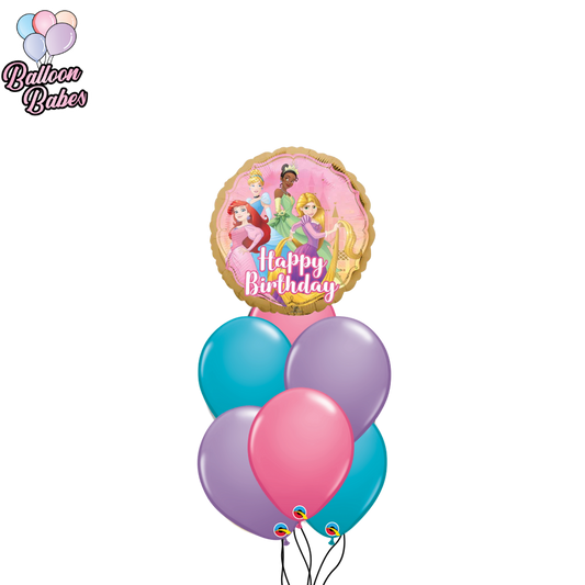Happy Birthday Princess Balloon w/ 6 Latex Balloons Cartoon