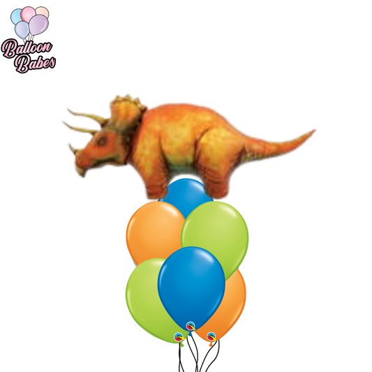 Dinosaur Triceratops Balloon w/ 6 Latex Balloons