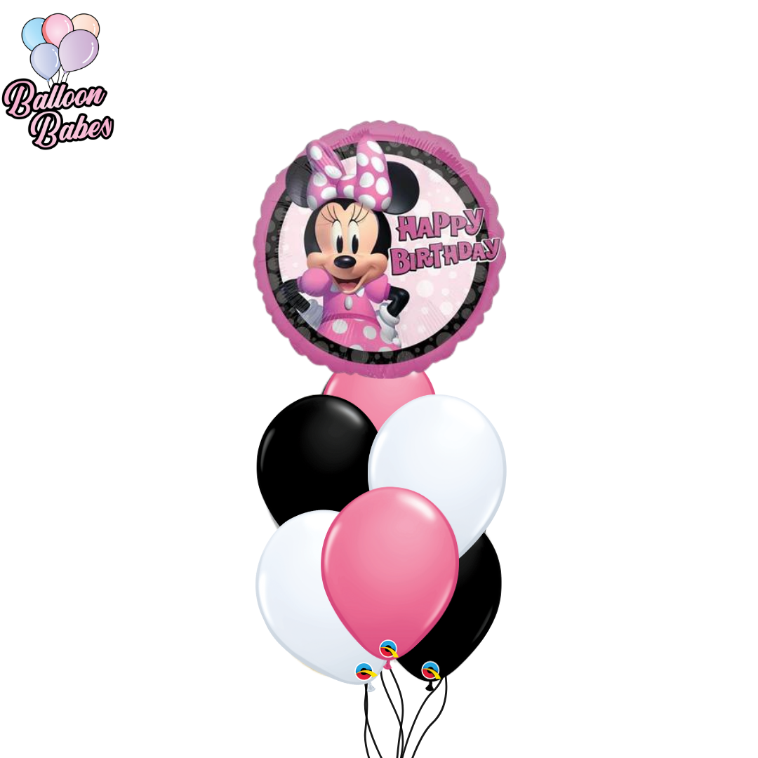 Medium Minnie Mouse Foil w/ 6 Latex Balloons- Cartoon