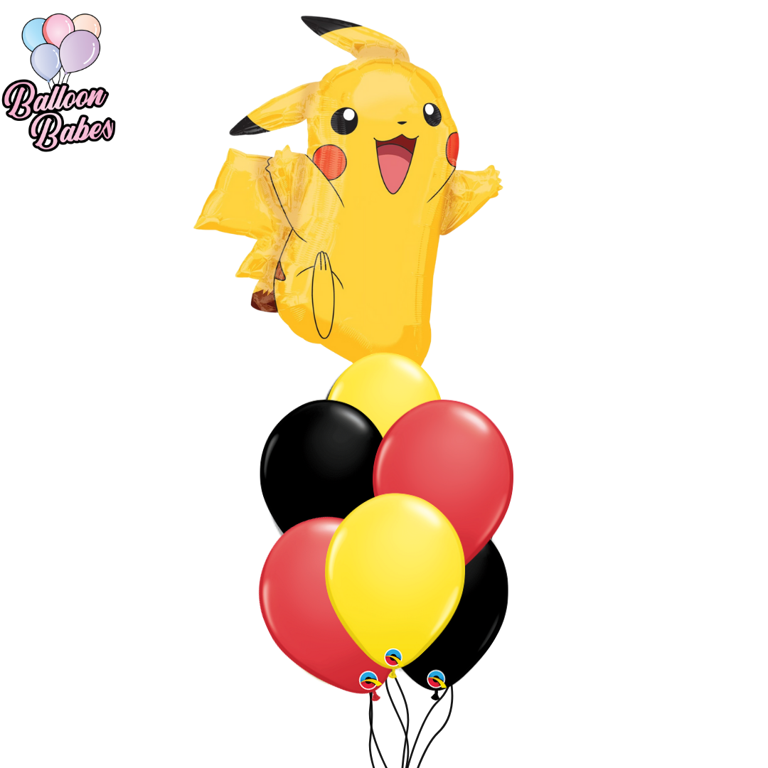 Jumbo Pikachu Balloon Bunch w/ 6 Latex- Cartoon