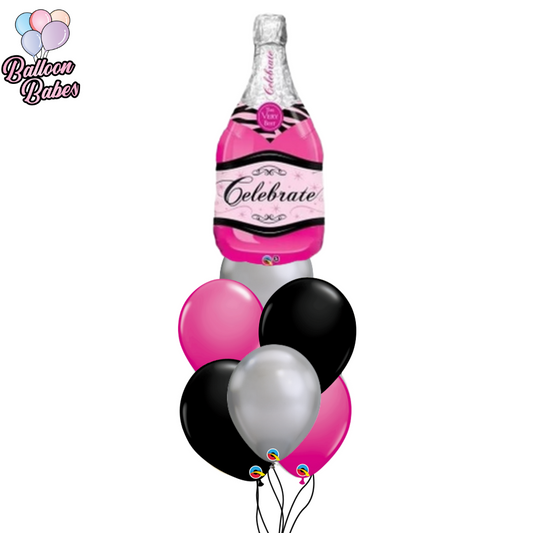 Pink Champagne Balloon w/ 6 Latex Balloons