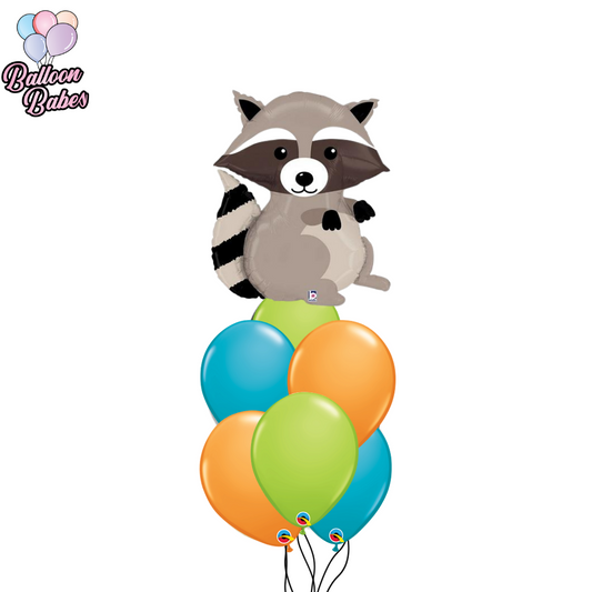 Woodland Raccoon Balloon w/ 6 Latex Balloons-Animal