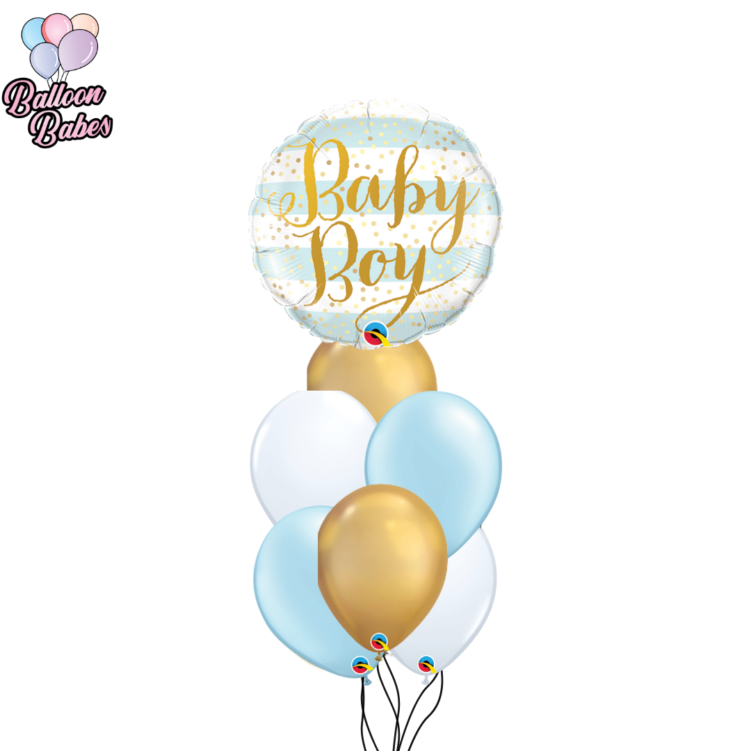 Baby Boy Balloon w/ 6 Latex Balloons-Baby