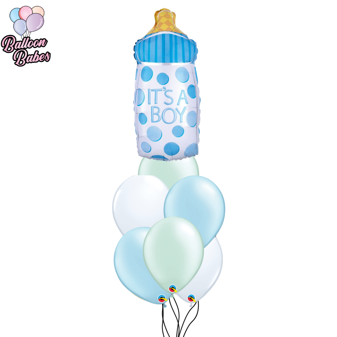 Boy Bottle Balloon w/ 6 Latex Balloons-Baby