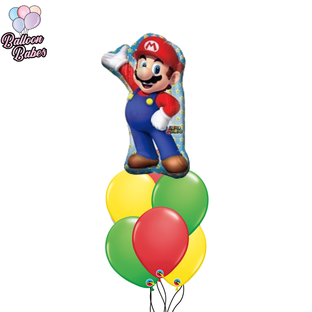 Mario Balloon w/ 6 Latex Balloons- Cartoon