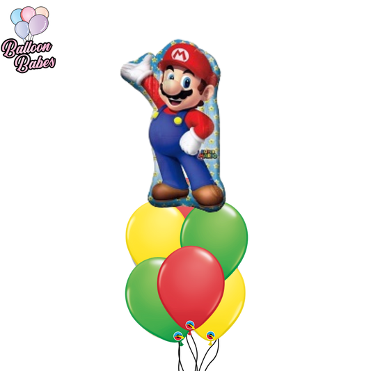 Mario Balloon w/ 6 Latex Balloons- Cartoon