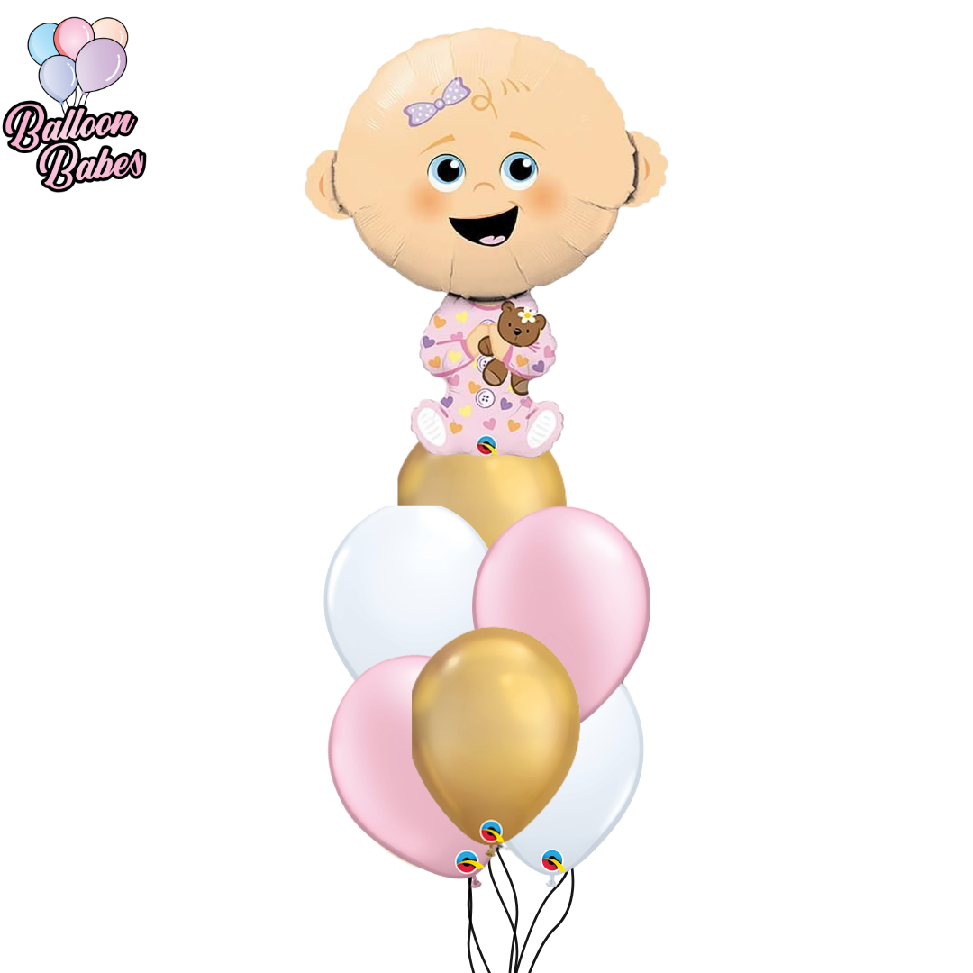 Pink Baby Balloon w/ 6 Latex Balloons-Baby