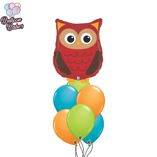 Woodland Owl Balloon w/ 6 Latex Balloons-Animal