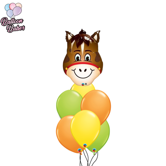 Horse Head Balloon w/ 6 Latex Balloons-Animal