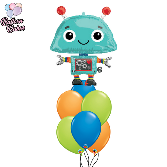 Robot Balloon w/ 6 Latex Balloons-Cartoon