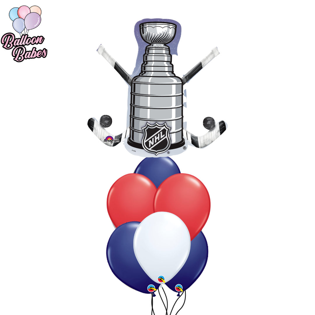 Hockey Cup Balloon w/ 6 Latex Balloons-Sports