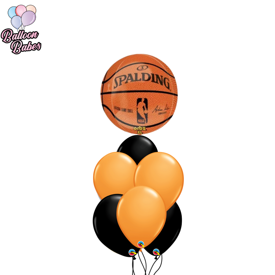 Basketball Balloon w/ 6 Latex Balloons-Sports