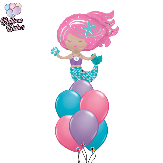 Mermaid Balloon w/ 6 Latex Balloons- Under the Sea