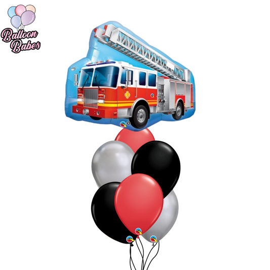 Jumbo Fire Truck Balloon w/ 6 Latex Balloons
